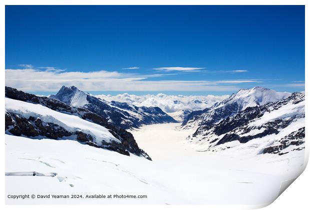 Jungfraujoch Glacier Landscape Print by David Yeaman