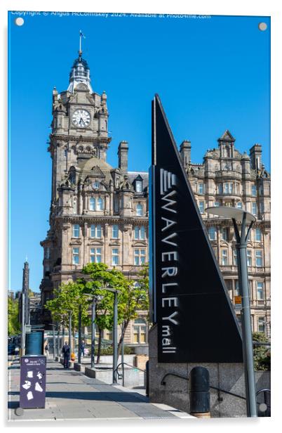 Balmoral Hotel and Waverley Mall, Edinburgh Acrylic by Angus McComiskey