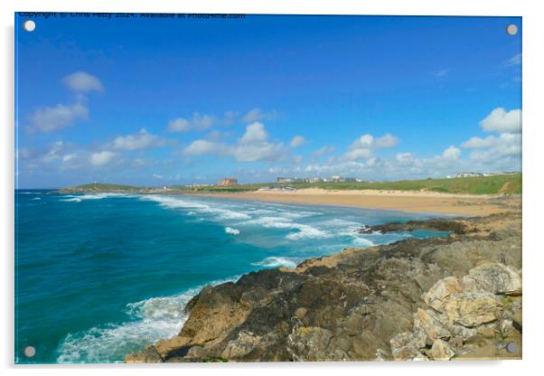 Fistral Beach Newquay  Acrylic by Chris Petty