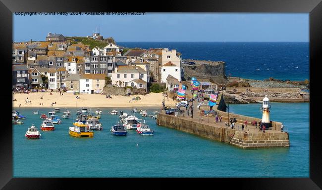 St Ives Harbour Cornwall  Framed Print by Chris Petty