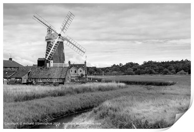 Cley Mill River Landscape Print by Richard O'Donoghue