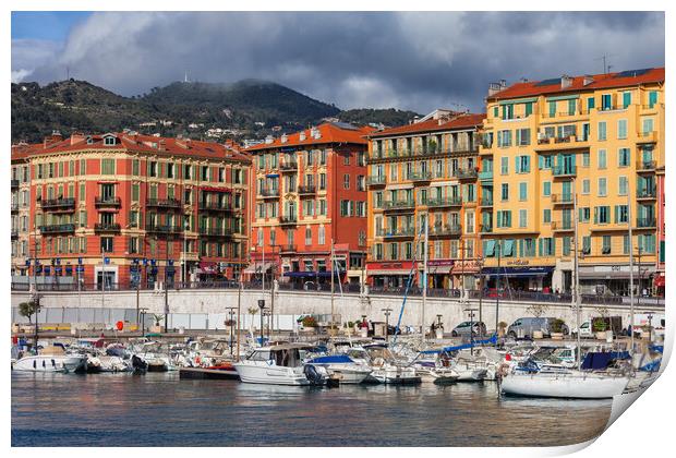 Port Lympia In City Of Nice In France Print by Artur Bogacki
