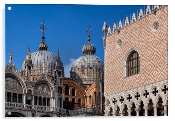 St Mark Basilica And Doge Palace In Venice Acrylic by Artur Bogacki