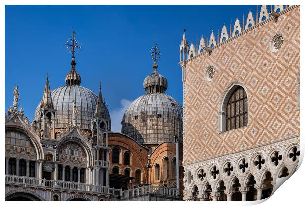 St Mark Basilica And Doge Palace In Venice Print by Artur Bogacki