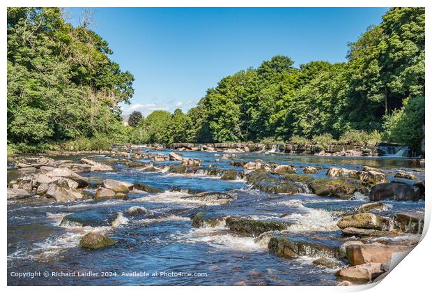 The River Tees at Demesnes Mill, Barnard Castle, Teesdale Print by Richard Laidler