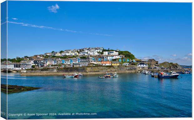 Turquoise Sea, Mevagissey Harbour, Cornwall Canvas Print by Rosie Spooner
