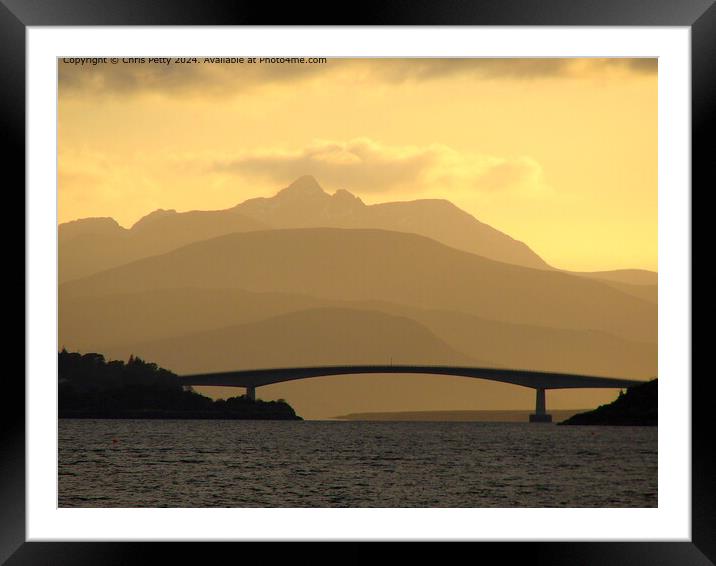 Skye Bridge Sunset  Framed Mounted Print by Chris Petty