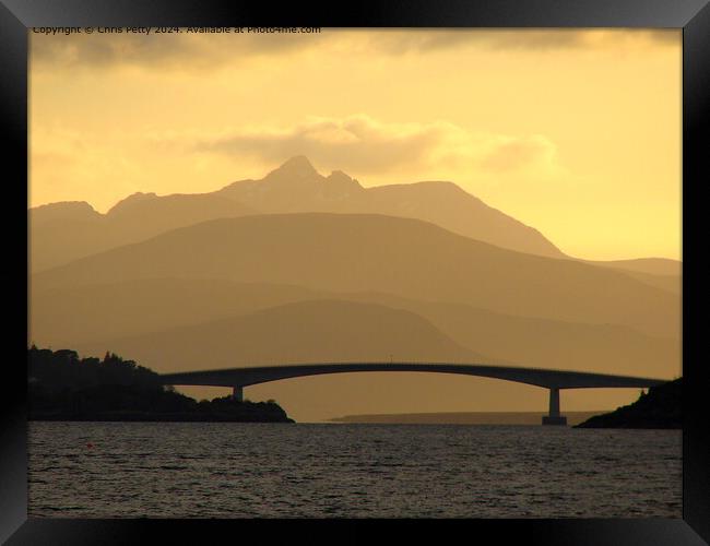 Skye Bridge Sunset  Framed Print by Chris Petty