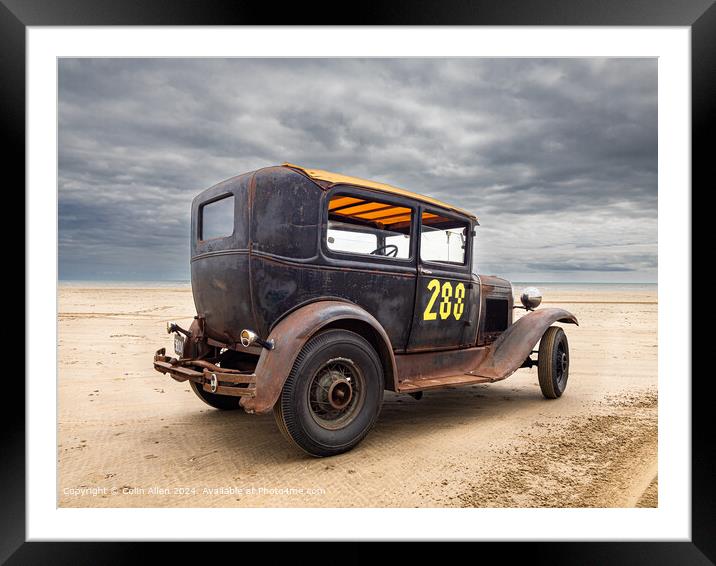 The Hot Rod on Pendine Beach, Wales. Framed Mounted Print by Colin Allen