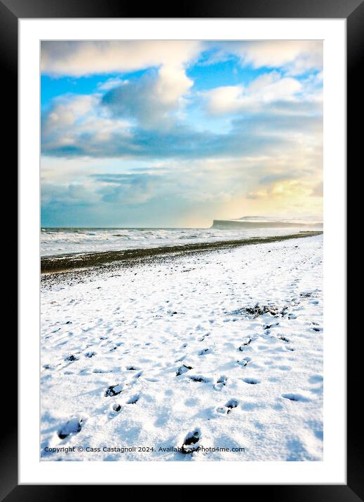 Footprints in the snow - North Yorkshire Framed Mounted Print by Cass Castagnoli