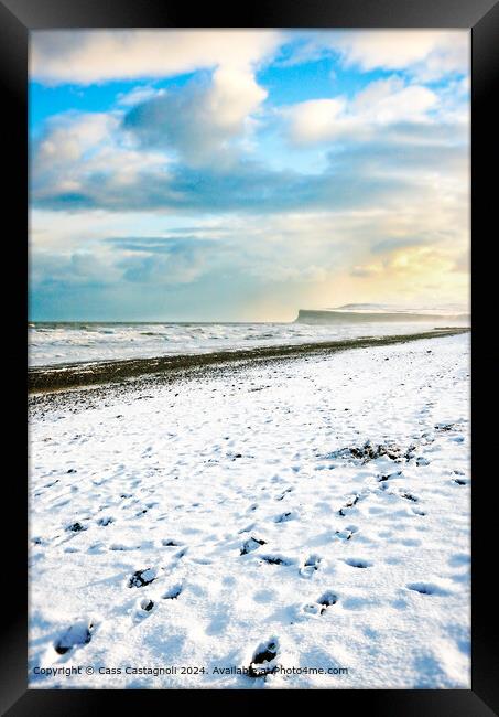 Footprints in the snow - North Yorkshire Framed Print by Cass Castagnoli