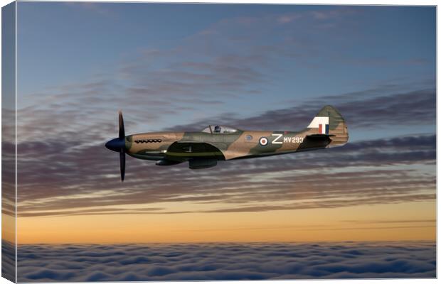 Supermarine Spitfire MV293 Sunset Canvas Print by J Biggadike