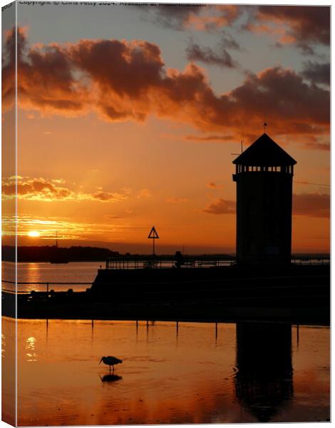 Brightlingsea Sunset, Essex Canvas Print by Chris Petty