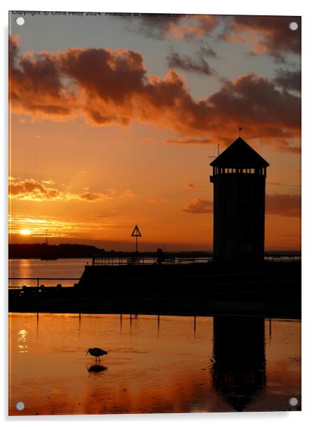 Brightlingsea Sunset, Essex Acrylic by Chris Petty