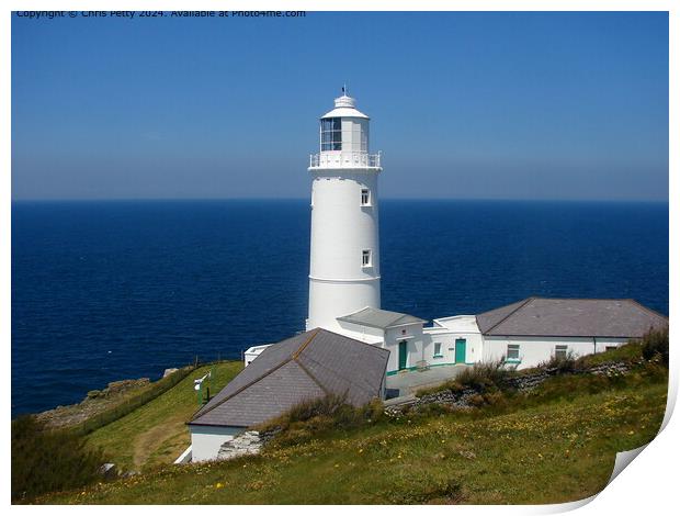 Trevose Head Lighthouse, Cornwall Print by Chris Petty