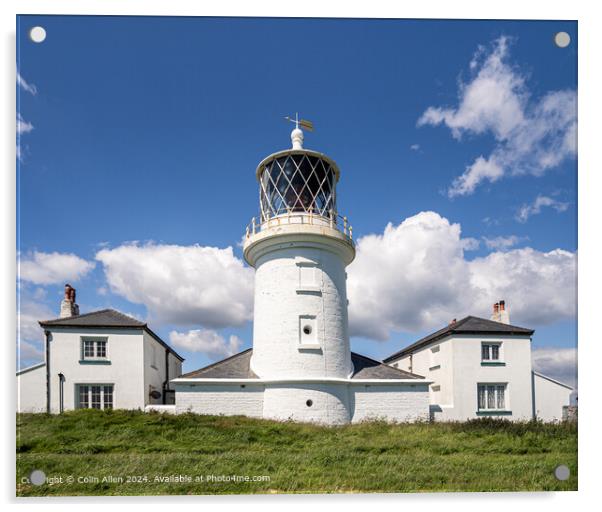 Caldey Island Lighthouse, Pembrokeshire, Wales.  Acrylic by Colin Allen