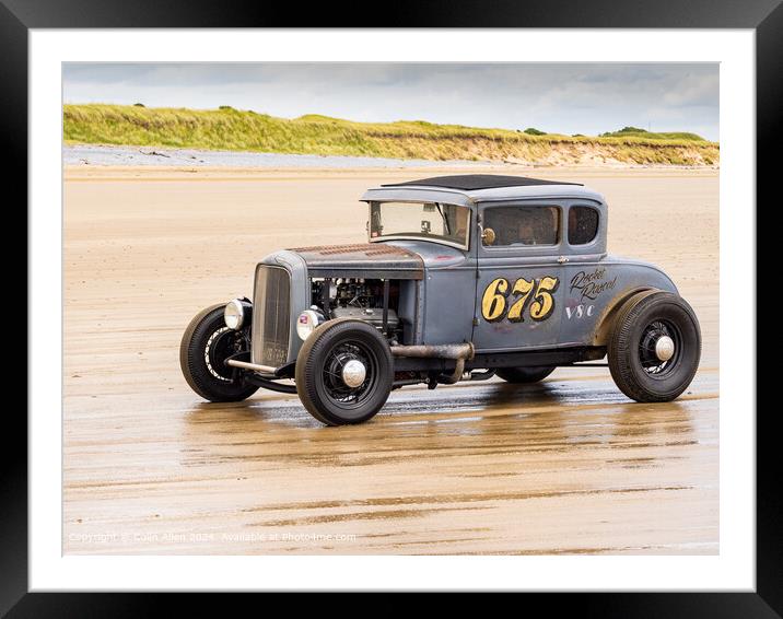 The Hot Rod on Pendine Beach, Wales. Framed Mounted Print by Colin Allen