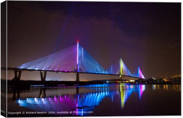 Queensferry Crossing Light Reflection Canvas Print by Richard Newton
