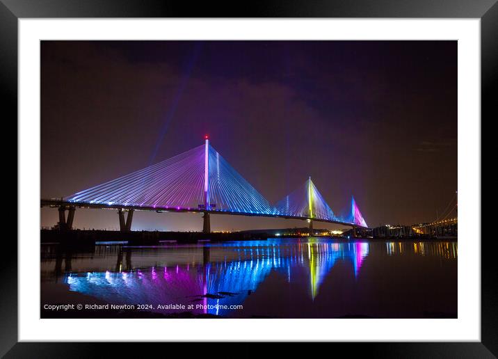 Queensferry Crossing Light Reflection Framed Mounted Print by Richard Newton