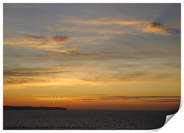 Sunrise over Flamborough Head Print by Stephen Wakefield