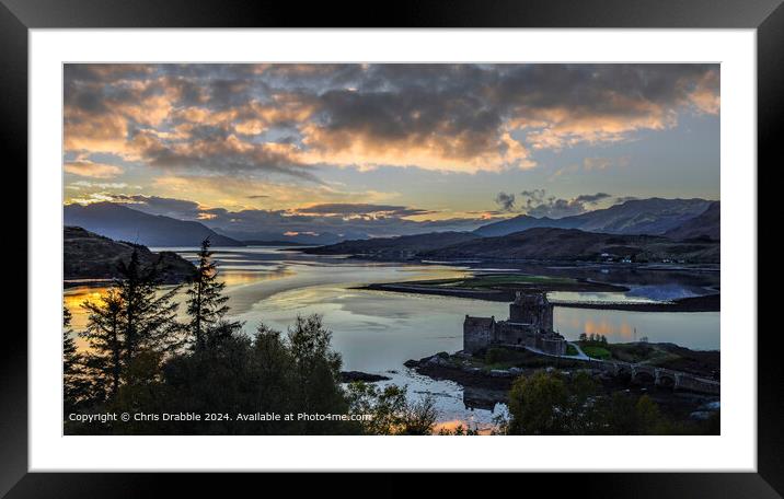 Eilean Donan Castle Sunset Landscape Framed Mounted Print by Chris Drabble