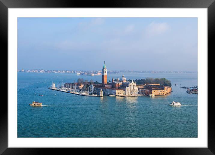 San Giorgio Maggiore Island In Venice Framed Mounted Print by Artur Bogacki