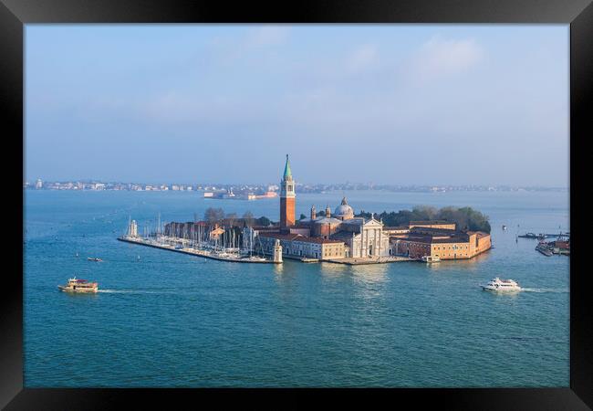 San Giorgio Maggiore Island In Venice Framed Print by Artur Bogacki