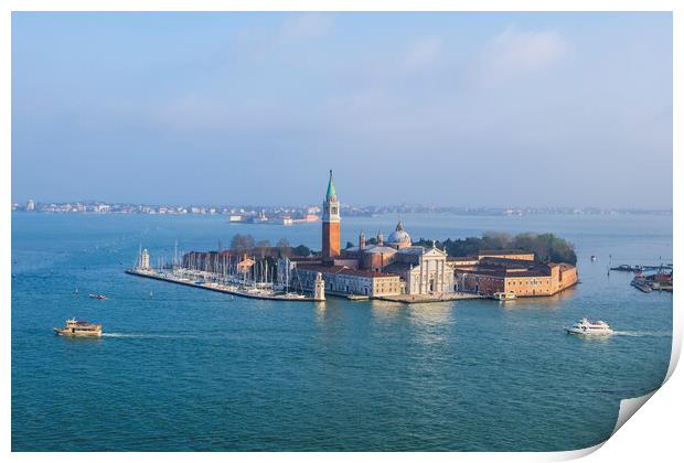 San Giorgio Maggiore Island In Venice Print by Artur Bogacki