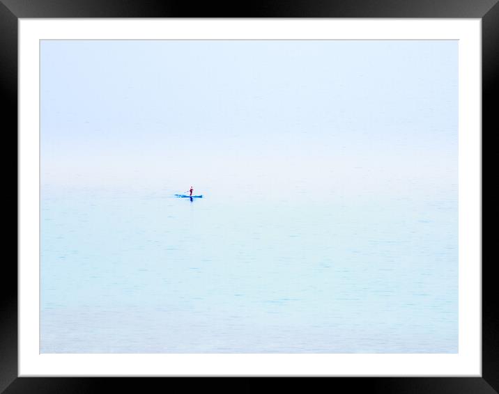 The Lone Paddleboarder Framed Mounted Print by Kate Lake