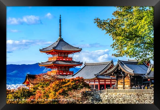 Colorful Kiyomizu Pagoda Kyoto Framed Print by William Perry