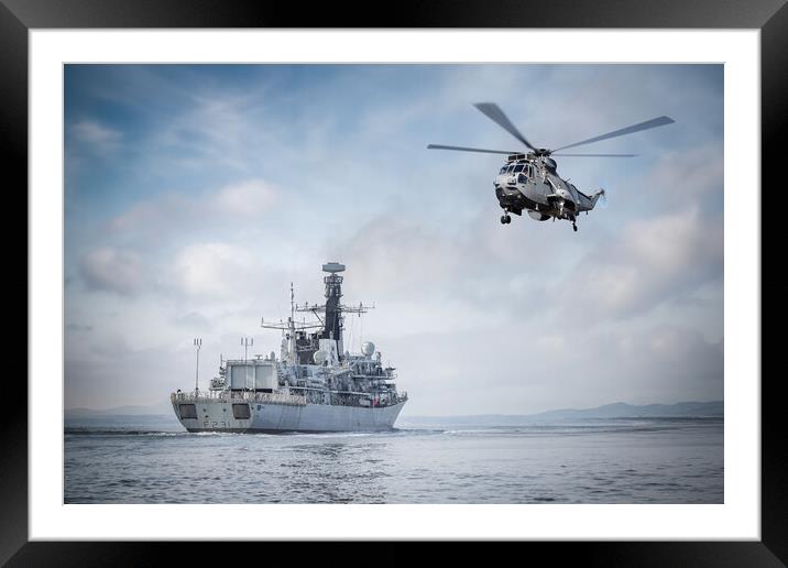 HMS Argyll at Sea Framed Mounted Print by J Biggadike