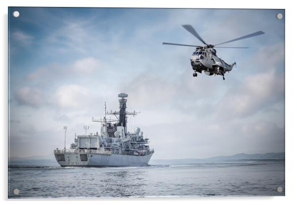 HMS Argyll at Sea Acrylic by J Biggadike