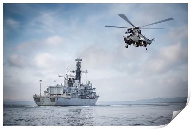 HMS Argyll at Sea Print by J Biggadike