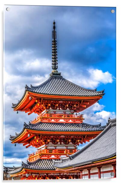 Kiyomizu Temple Red Pagoda Acrylic by William Perry