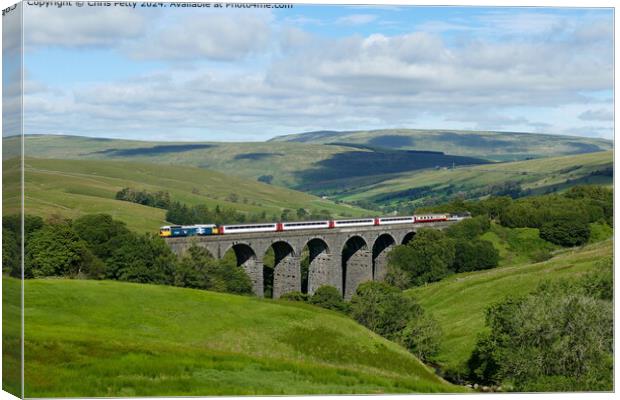 The Staycation Express on Dent Head Viaduct Canvas Print by Chris Petty