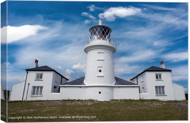 Caldey Island Lighthouse Architecture Canvas Print by Tom McPherson