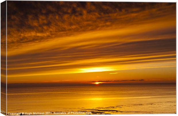Sunset, Solway Firth, Dumfriesshire, Scotland, win Canvas Print by Hugh McKean