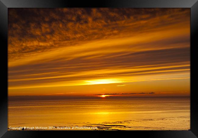 Sunset, Solway Firth, Dumfriesshire, Scotland, win Framed Print by Hugh McKean