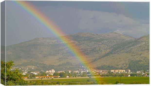 RAINBOW OVER TREBINJE Canvas Print by radoslav rundic