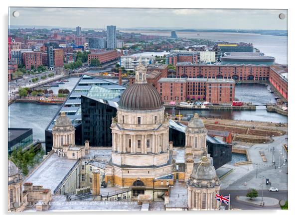 Liverpool Albert Dock Cityscape Acrylic by Rick Lindley