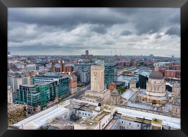 Liverpool Cityscape Skyline Framed Print by Rick Lindley