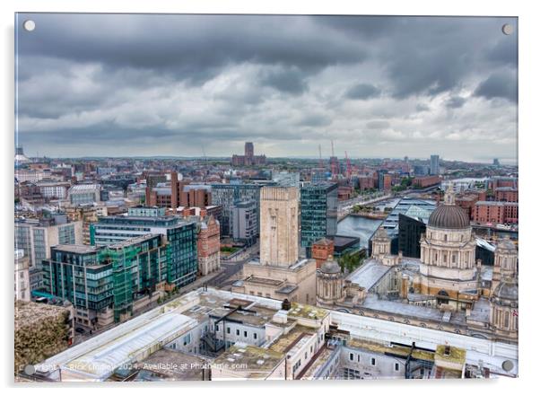 Liverpool Cityscape Skyline Acrylic by Rick Lindley