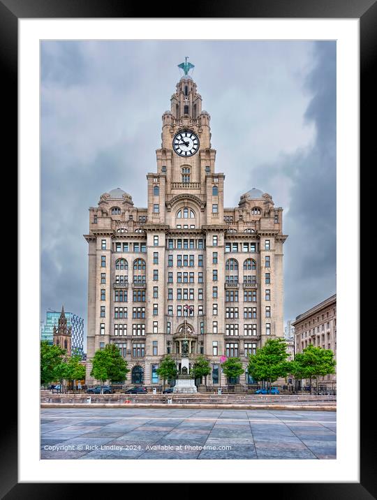 Liverpool Skyline Cityscape Framed Mounted Print by Rick Lindley