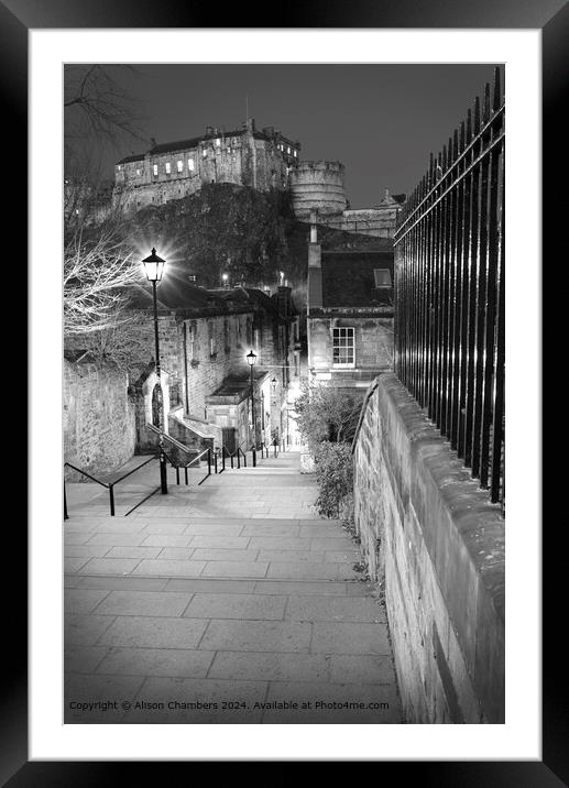 The Vennel Edinburgh  Framed Mounted Print by Alison Chambers