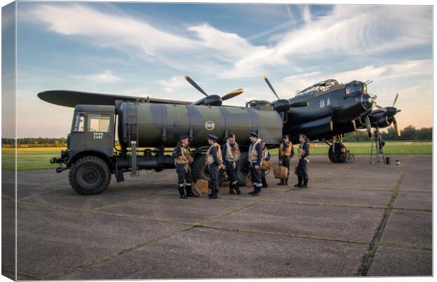Lancaster Bomber Crew Canvas Print by J Biggadike