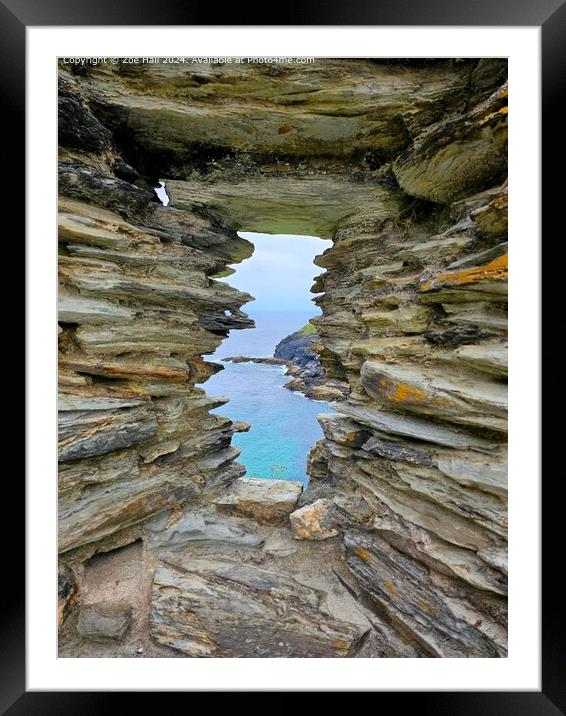 Tintagel Sea View Framed Mounted Print by Zoe Hall