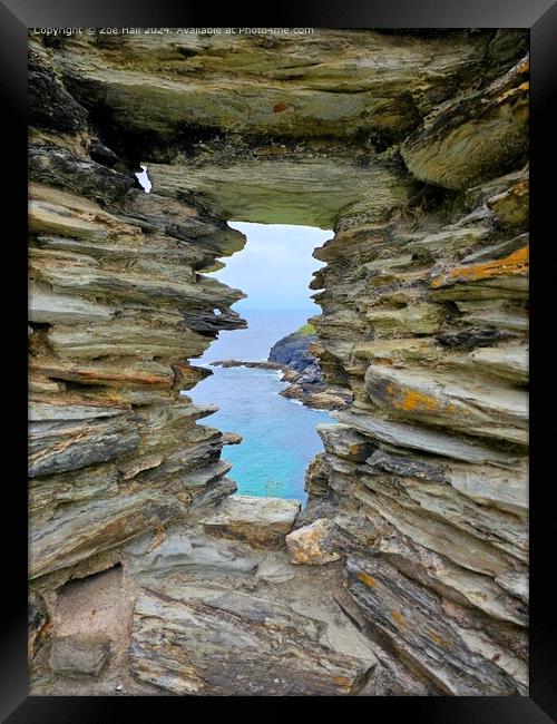 Tintagel Sea View Framed Print by Zoe Hall