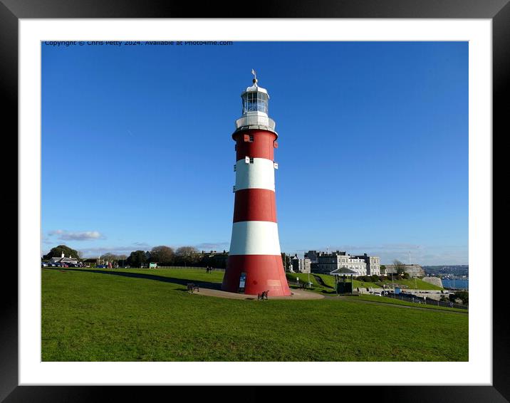 Smeaton's Tower, Plymouth Hoe Framed Mounted Print by Chris Petty