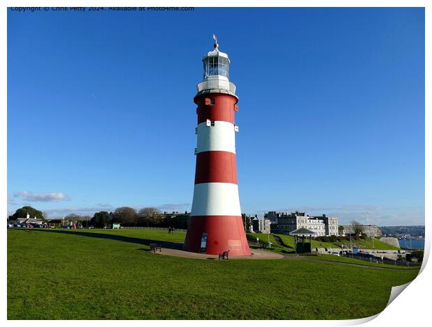 Smeaton's Tower, Plymouth Hoe Print by Chris Petty