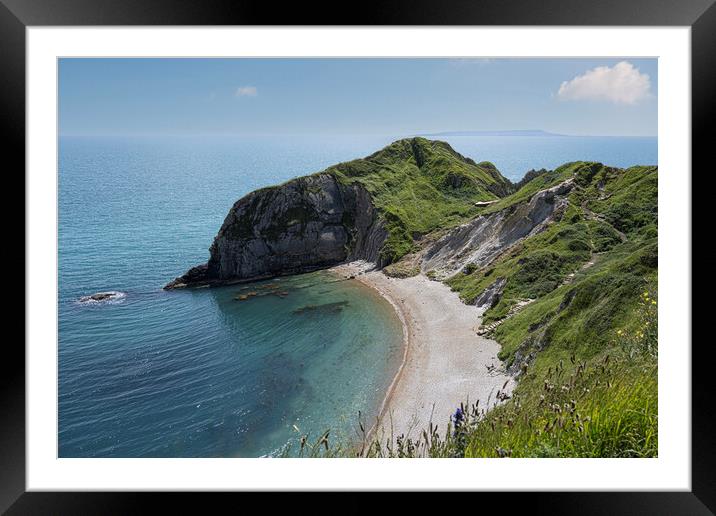 Durdle Door, Limestone Arch Framed Mounted Print by kathy white